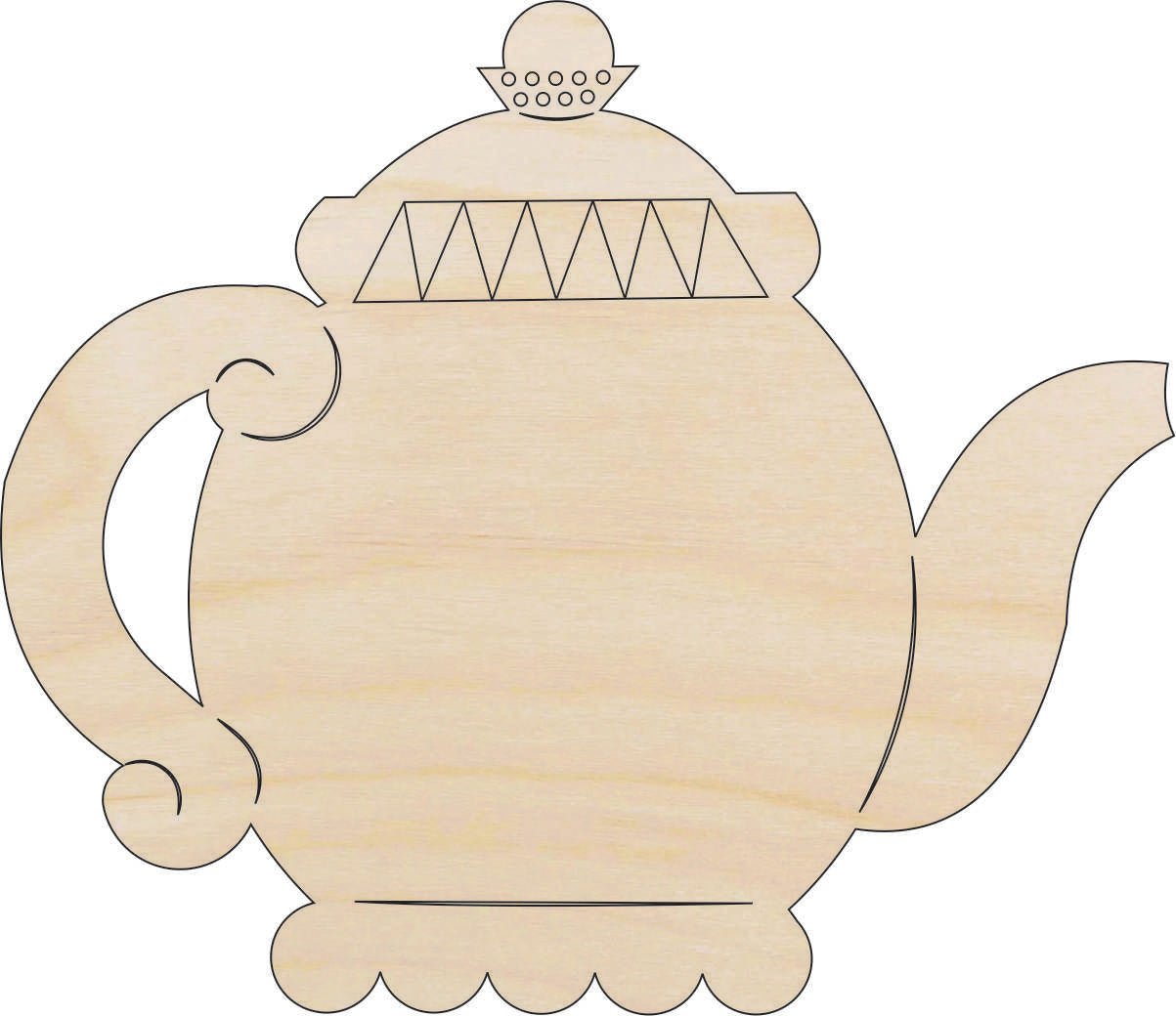 Teapot Wood Craft Shape - Laser Cut Baltic Birch Unfinished DIY Wood Art Supplies FOD5 - The Wood Shape Store