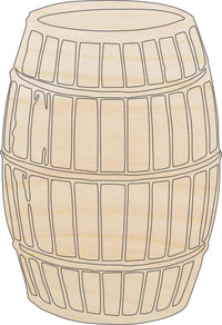 Barrel Wood Craft Shape - Laser Cut Baltic Birch Unfinished DIY Wood Art Supplies FOD63 - The Wood Shape Store