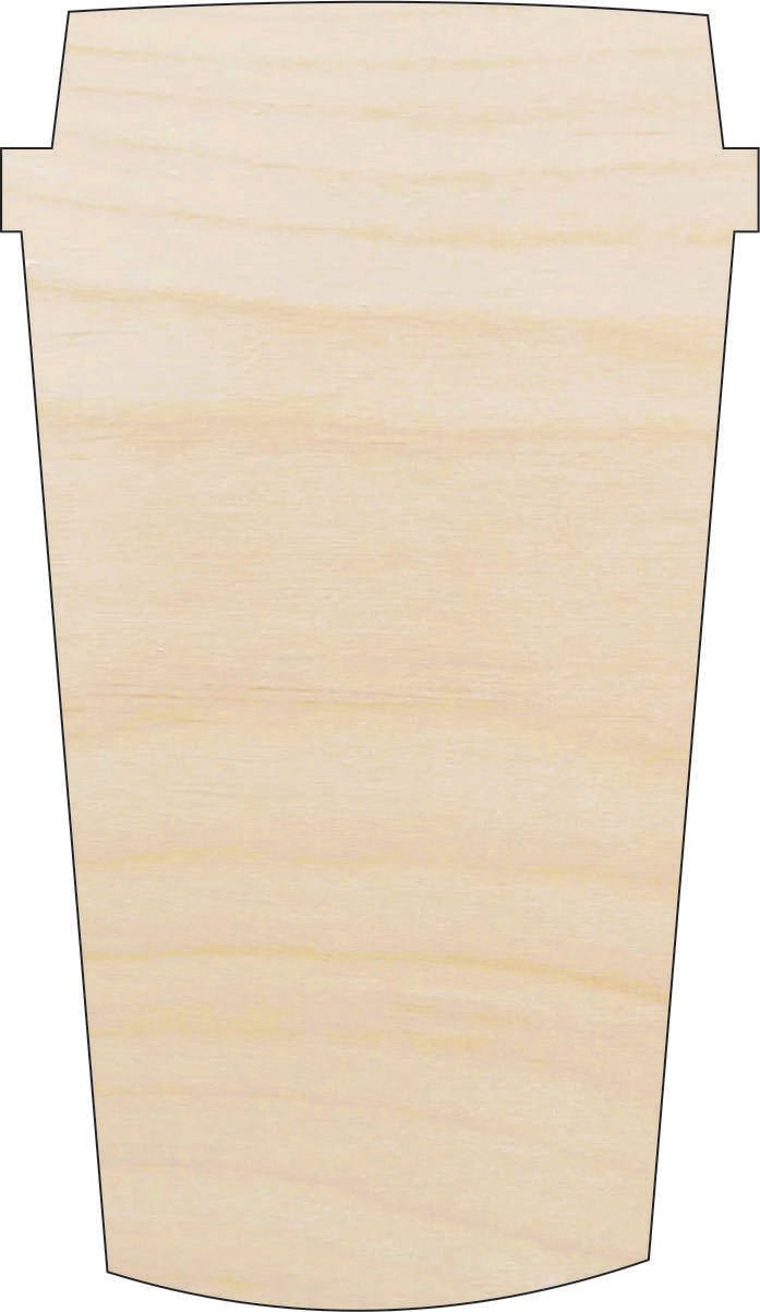 Coffee Cup Wood Craft Shape - Laser Cut Baltic Birch Unfinished DIY Wood Art Supplies FOD70 - The Wood Shape Store