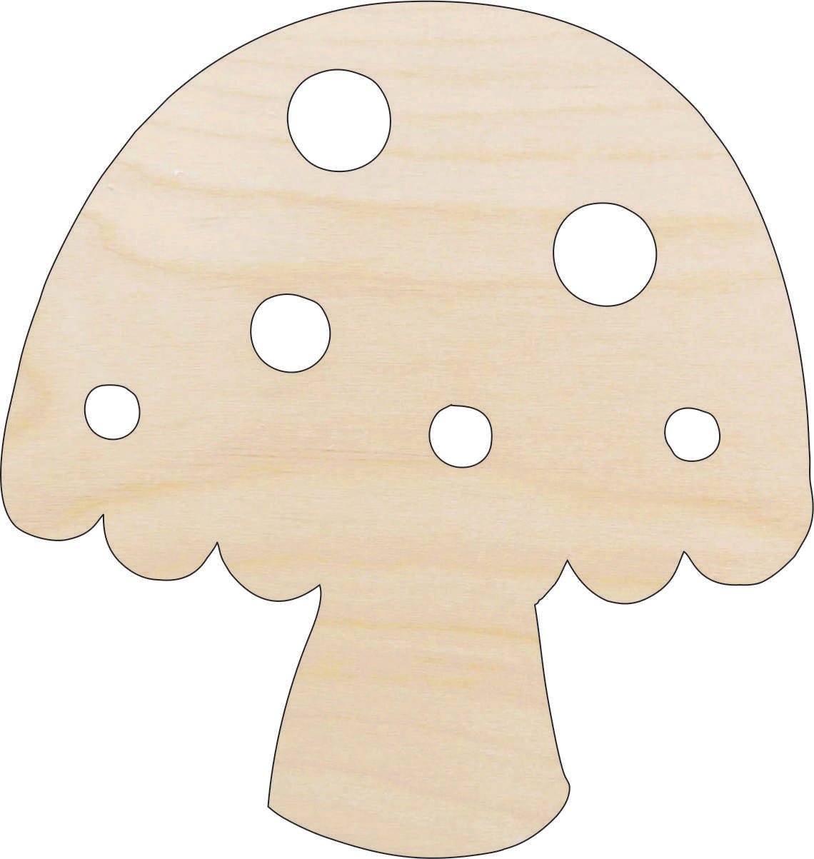 Mushroom Wood Craft Shape - Laser Cut Baltic Birch Unfinished DIY Wood Art Supplies FOD76 - The Wood Shape Store