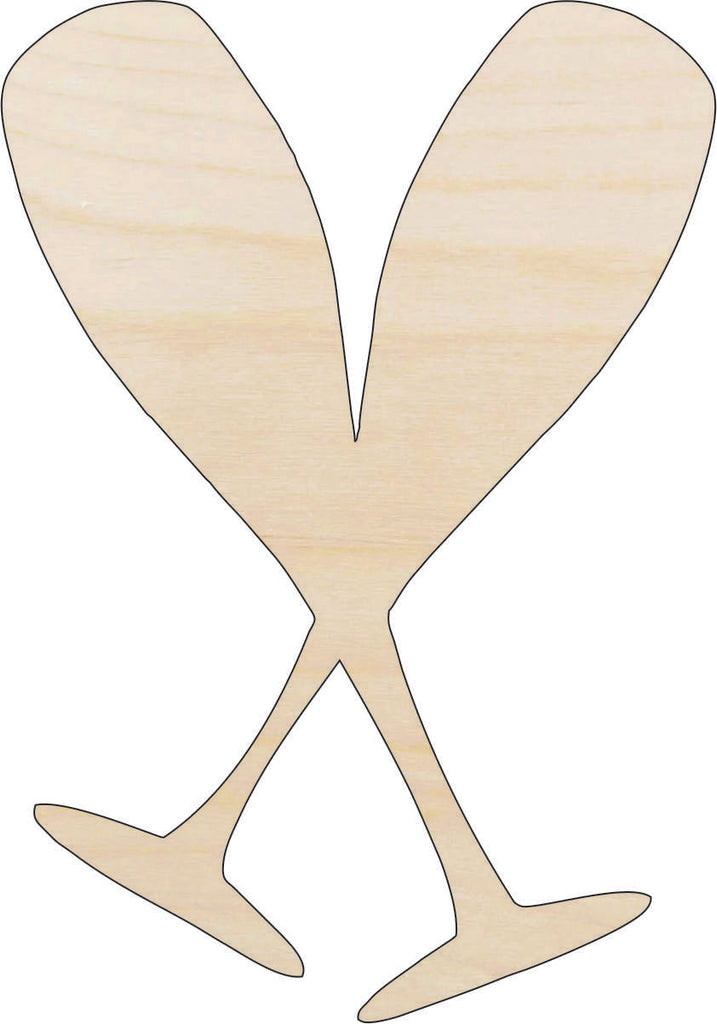 Drink Champagne - Laser Cut Out Unfinished Wood Craft Shape FOD77