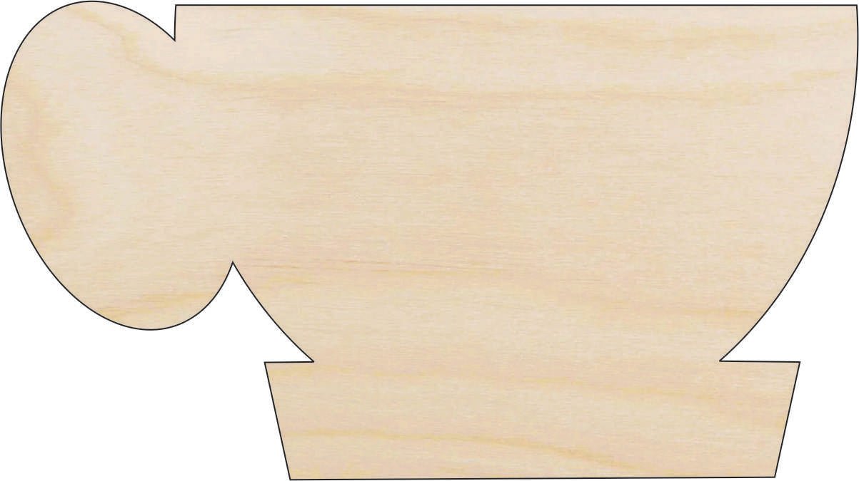 Coffee Cup Wood Craft Shape - Laser Cut Baltic Birch Unfinished DIY Wood Art Supplies FOD98 - The Wood Shape Store