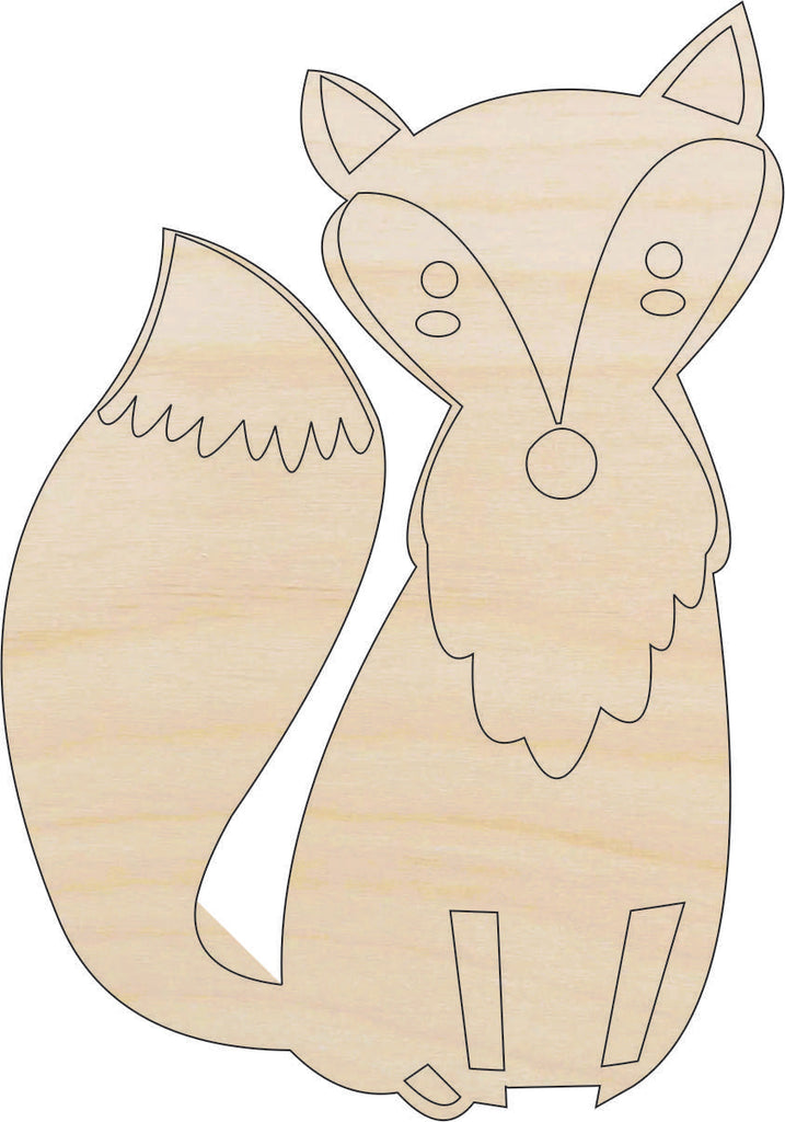 Fox - Laser Cut Out Unfinished Wood Craft Shape FOX25