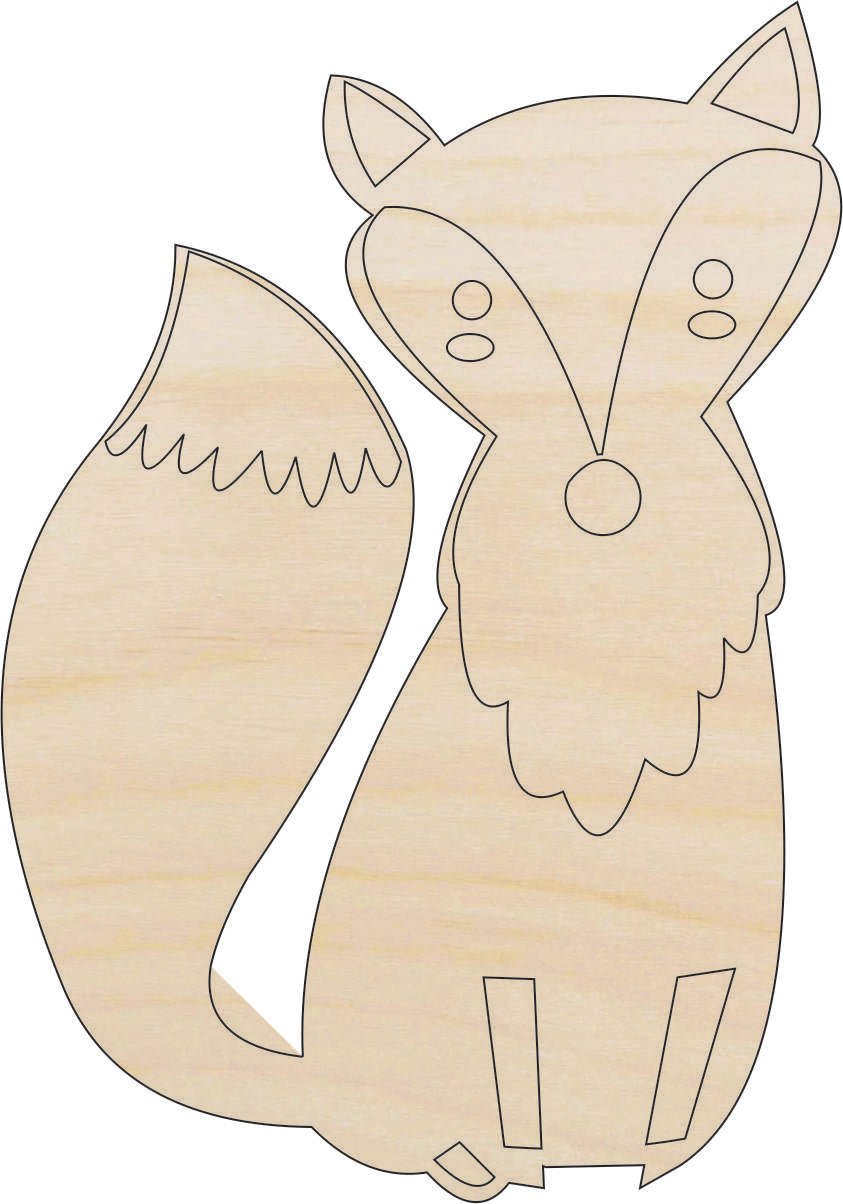 Fox Wood Craft Shape - Laser Cut Baltic Birch Unfinished DIY Wood Art Supplies FOX25 - The Wood Shape Store