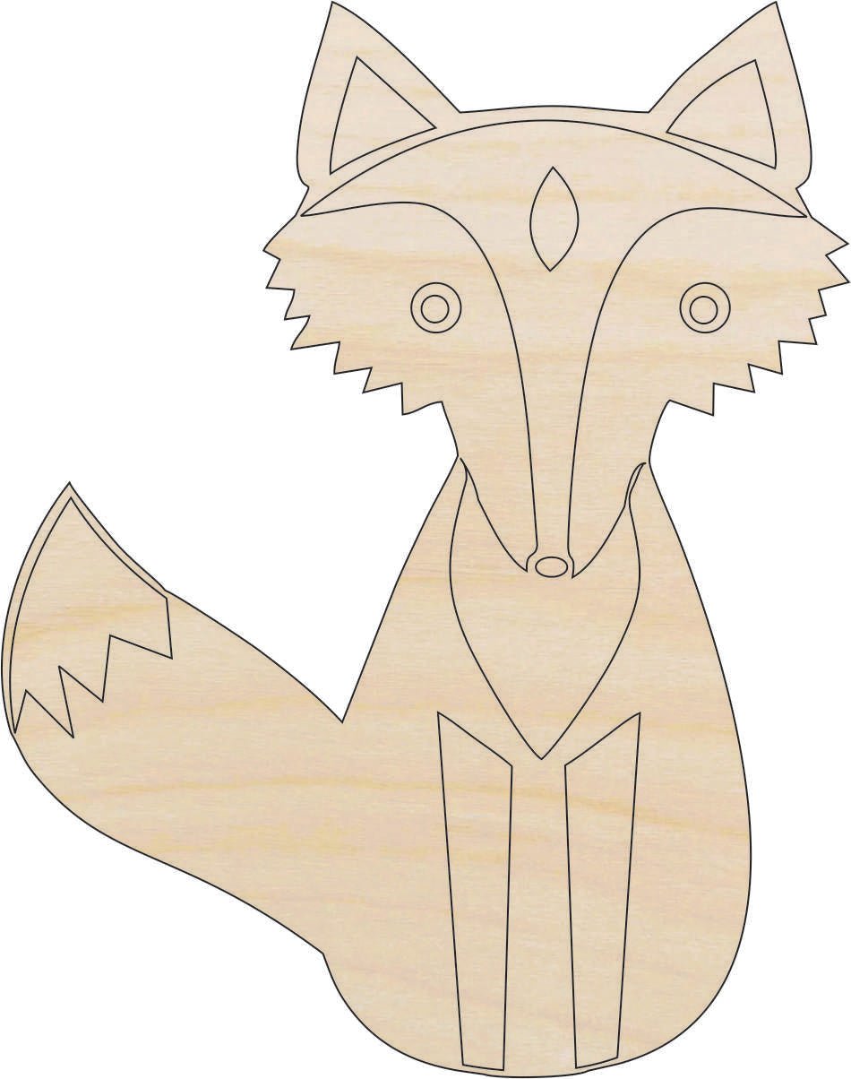 Fox Wood Craft Shape - Laser Cut Baltic Birch Unfinished DIY Wood Art Supplies FOX3 - The Wood Shape Store