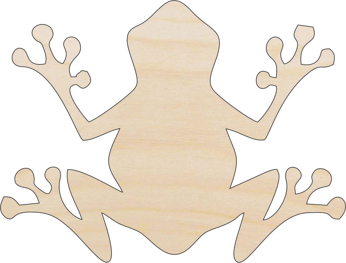 Frog Wood Craft Shape - Laser Cut Baltic Birch Unfinished DIY Wood Art Supplies FRG1 - The Wood Shape Store