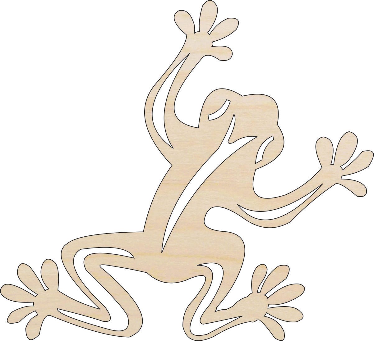 Frog Wood Craft Shape - Laser Cut Baltic Birch Unfinished DIY Wood Art Supplies FRG21 - The Wood Shape Store