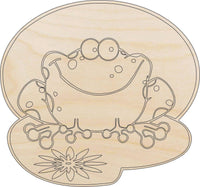 Frog Wood Craft Shape - Laser Cut Baltic Birch Unfinished DIY Wood Art Supplies FRG8 - The Wood Shape Store