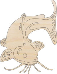 Catfish Wood Craft Shape - Laser Cut Baltic Birch Unfinished DIY Wood Art Supplies FSH10 - The Wood Shape Store
