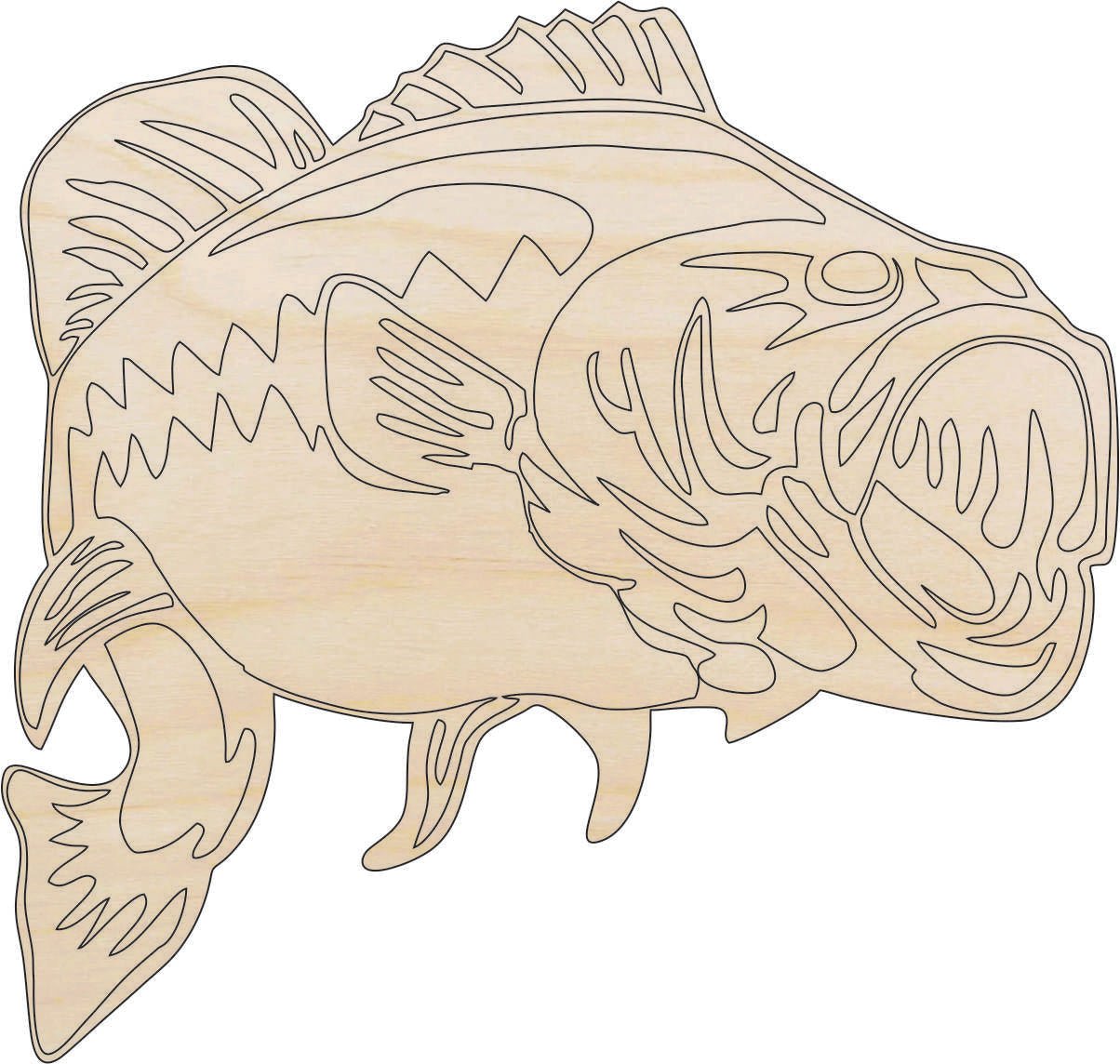 Fish Wood Craft Shape - Laser Cut Baltic Birch Unfinished DIY Wood Art Supplies FSH13 - The Wood Shape Store