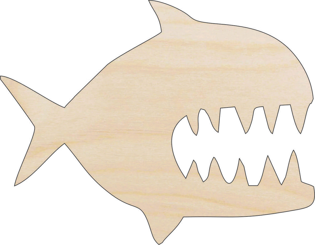 Fish Piranha - Laser Cut Out Unfinished Wood Craft Shape FSH22