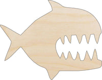 Piranha Wood Craft Shape - Laser Cut Baltic Birch Unfinished DIY Wood Art Supplies FSH22 - The Wood Shape Store
