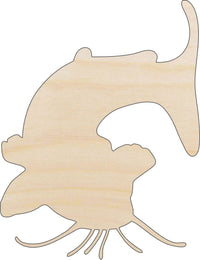 Catfish Wood Craft Shape - Laser Cut Baltic Birch Unfinished DIY Wood Art Supplies FSH23 - The Wood Shape Store