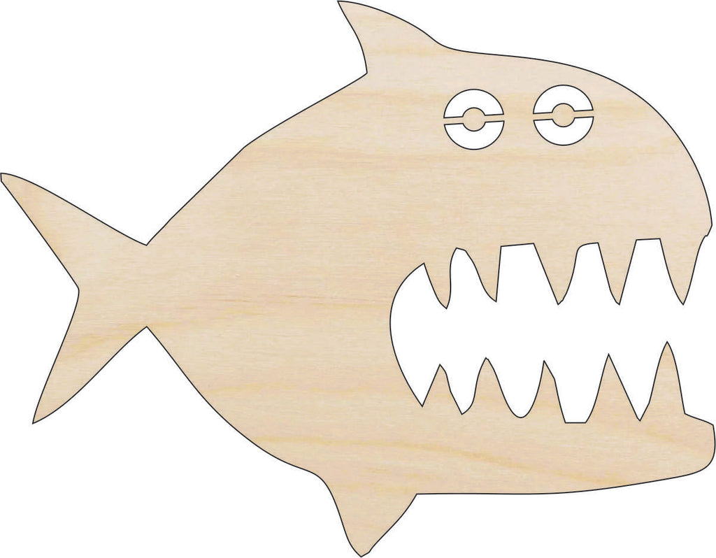 Fish Piranha - Laser Cut Out Unfinished Wood Craft Shape FSH29