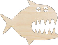 Piranha Wood Craft Shape - Laser Cut Baltic Birch Unfinished DIY Wood Art Supplies FSH29 - The Wood Shape Store