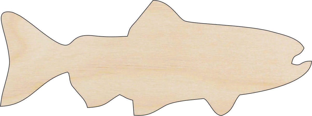 Fish Wood Craft Shape - Laser Cut Baltic Birch Unfinished DIY Wood Art Supplies FSH34 - The Wood Shape Store
