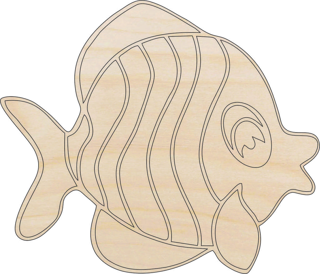 Fish - Laser Cut Out Unfinished Wood Craft Shape FSH3