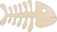 Fish Skeleton Wood Craft Shape - Laser Cut Baltic Birch Unfinished DIY Wood Art Supplies FSH41 - The Wood Shape Store