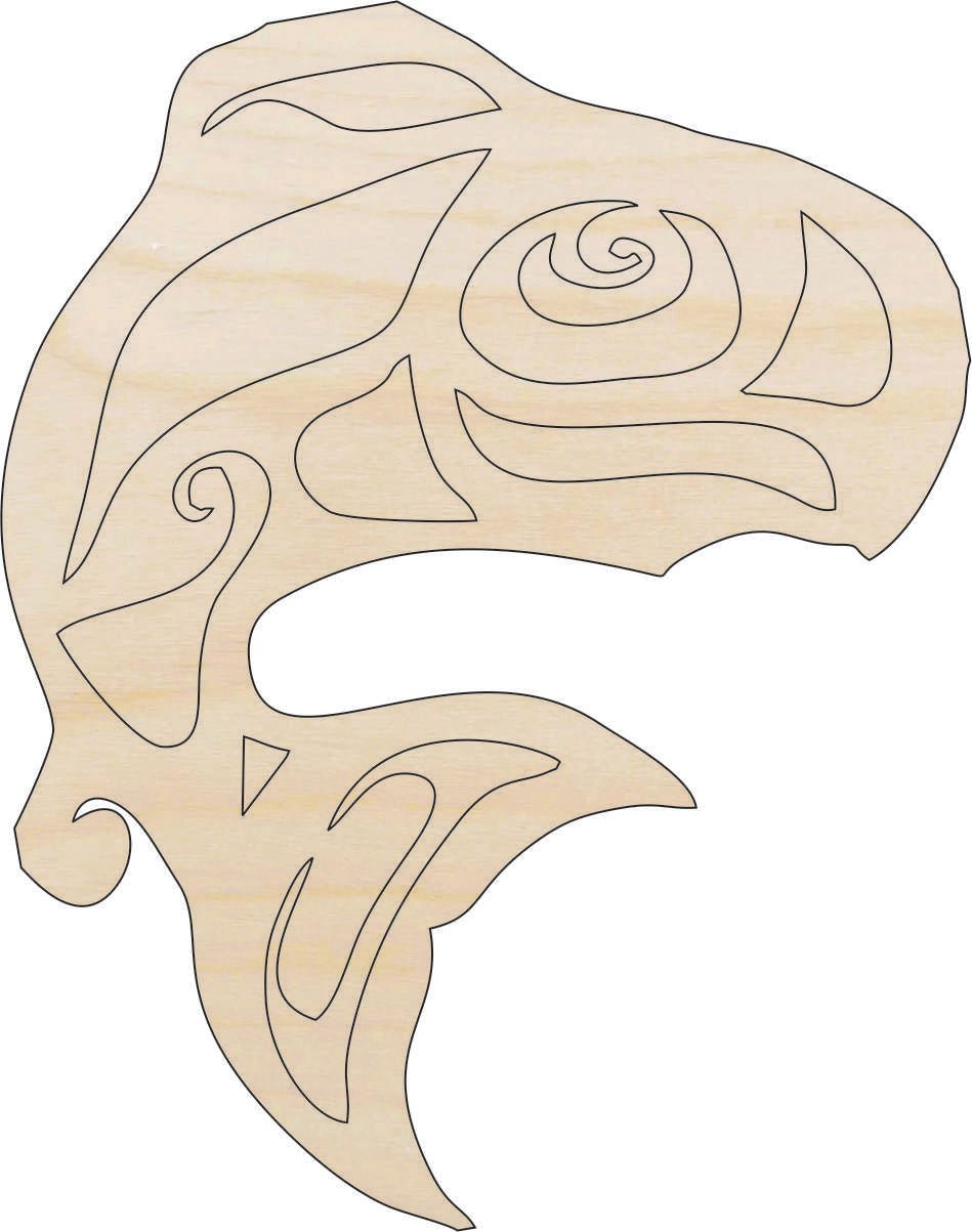 Fish Wood Craft Shape - Laser Cut Baltic Birch Unfinished DIY Wood Art Supplies FSH42 - The Wood Shape Store