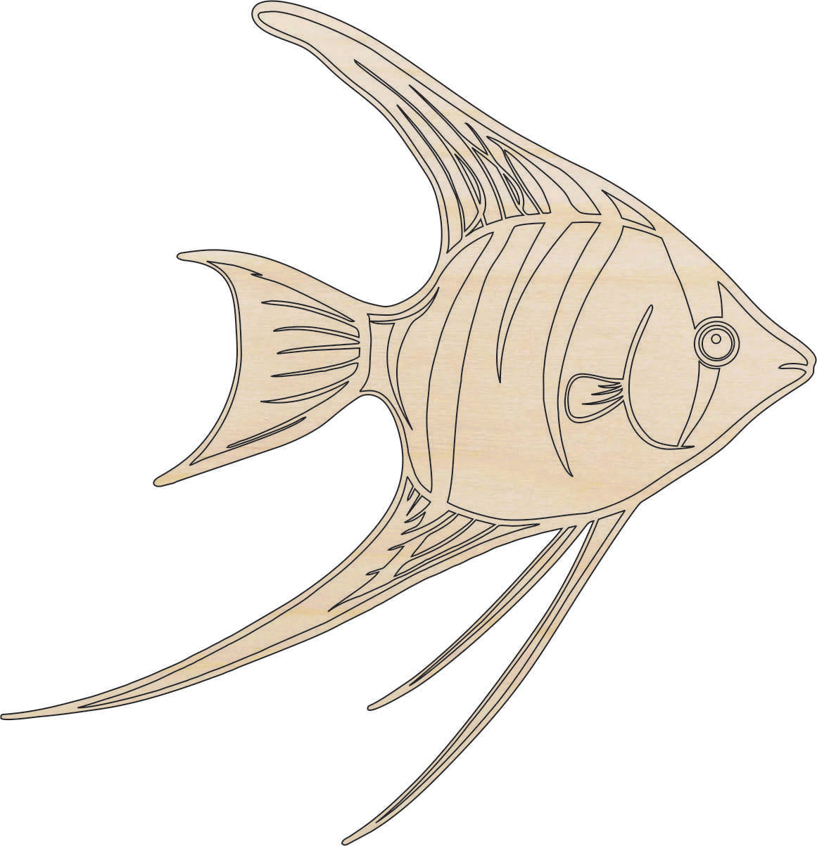 Fish Angelfish - Laser Cut Out Unfinished Wood Craft Shape FSH44 Fish Angelfish - Laser Cut Out Unfinished Wood Craft Shape FSH44