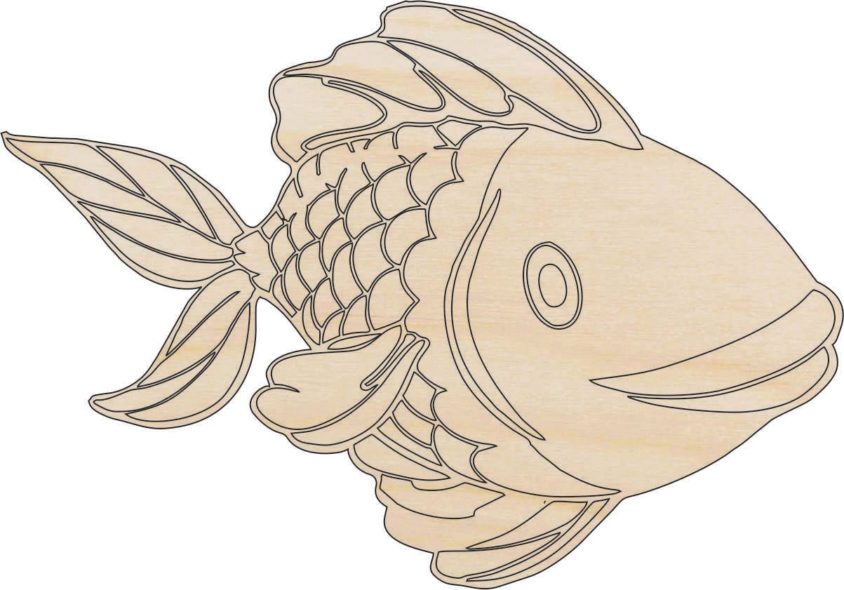 Fish Wood Craft Shape - Laser Cut Baltic Birch Unfinished DIY Wood Art Supplies FSH45 - The Wood Shape Store