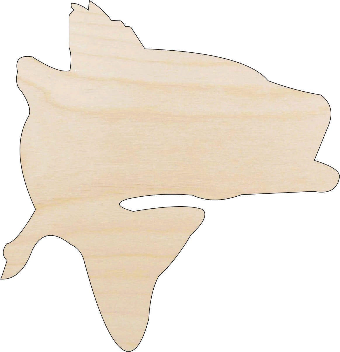 Fish Wood Craft Shape - Laser Cut Baltic Birch Unfinished DIY Wood Art Supplies FSH46 - The Wood Shape Store