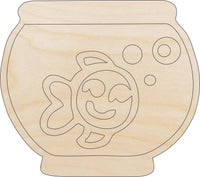 Fishbowl Wood Craft Shape - Laser Cut Baltic Birch Unfinished DIY Wood Art Supplies FSH4 - The Wood Shape Store
