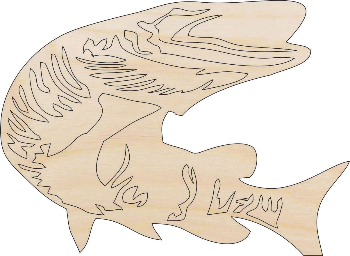 Fish Wood Craft Shape - Laser Cut Baltic Birch Unfinished DIY Wood Art Supplies FSH65 - The Wood Shape Store