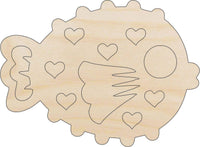 Pufferfish Wood Craft Shape - Laser Cut Baltic Birch Unfinished DIY Wood Art Supplies FSH6 - The Wood Shape Store