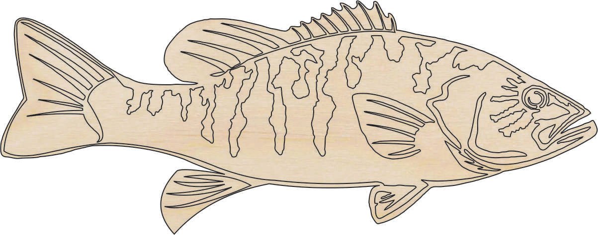 Fish Wood Craft Shape - Laser Cut Baltic Birch Unfinished DIY Wood Art Supplies FSH73 - The Wood Shape Store