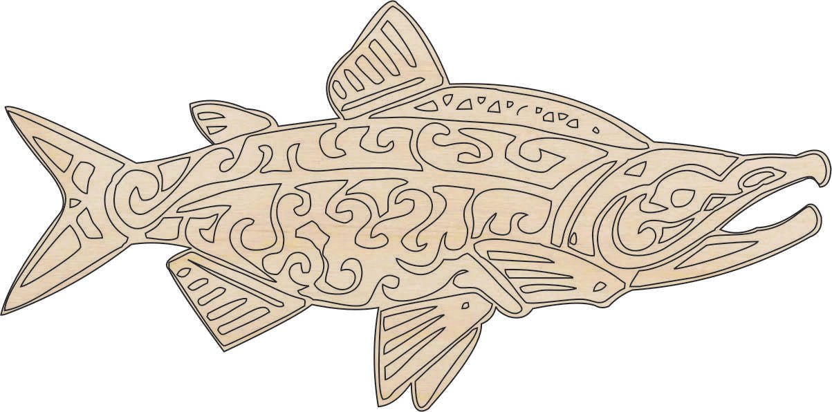 Fish Wood Craft Shape - Laser Cut Baltic Birch Unfinished DIY Wood Art Supplies FSH77 - The Wood Shape Store