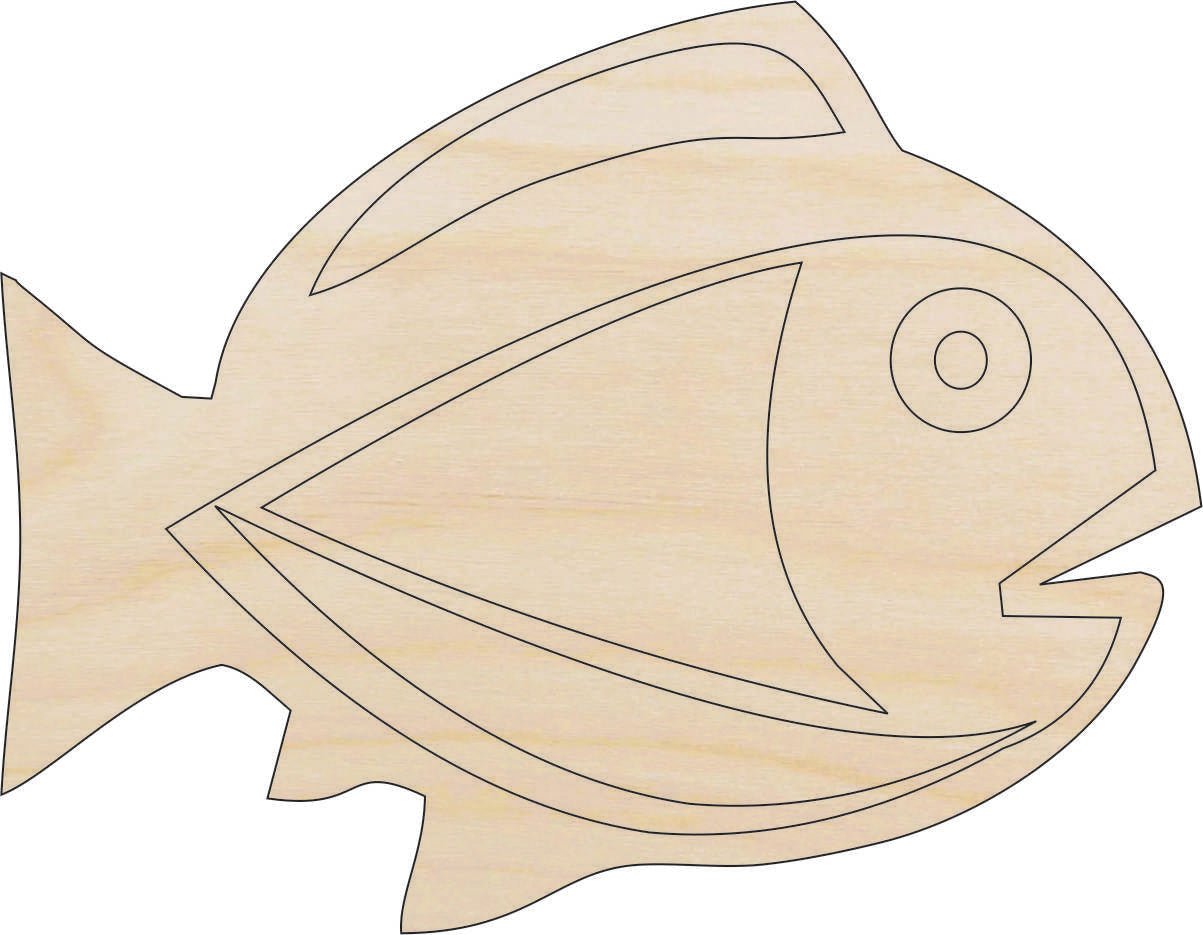 Fish Wood Craft Shape - Laser Cut Baltic Birch Unfinished DIY Wood Art Supplies FSH7 - The Wood Shape Store