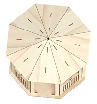 3D Gazebo Large 26 Pieces Laser Cut Out Unfinished Wood - The Wood Shape Store