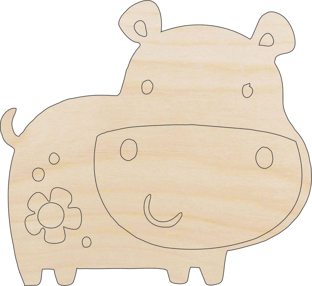 Hippo - Laser Cut Out Unfinished Wood Craft Shape HIP2