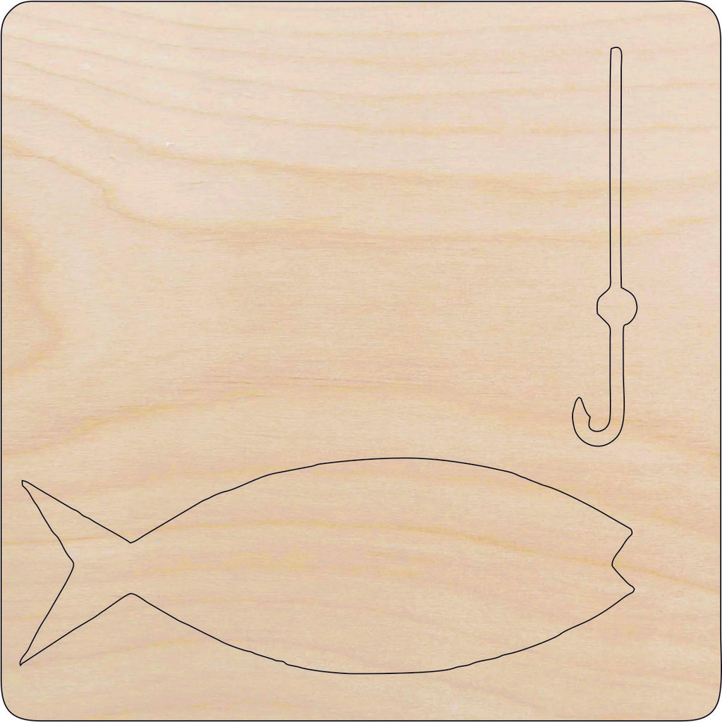 Sport Fishing  - Laser Cut Out Unfinished Wood Craft Shape HNT15