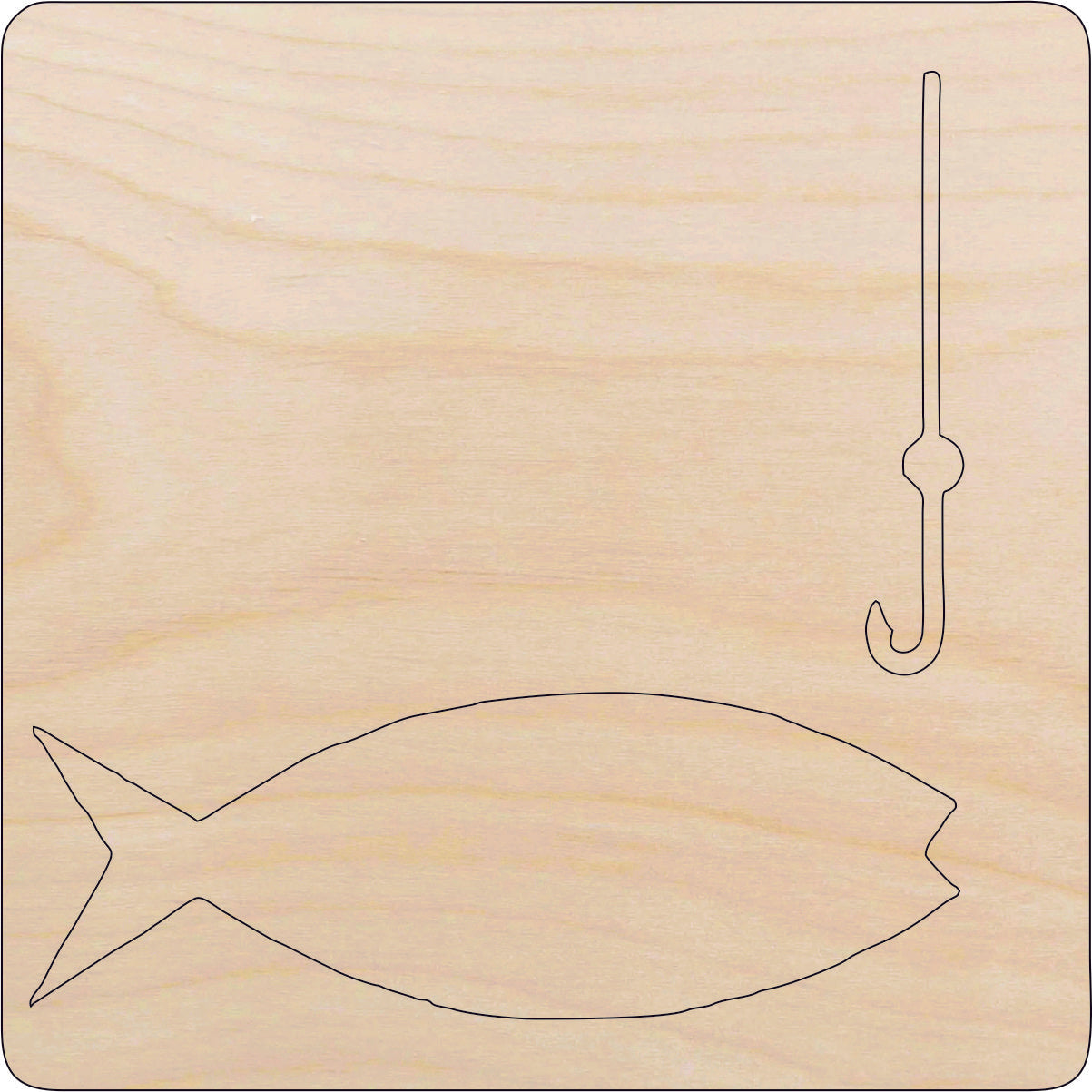 Sport Fishing - Laser Cut Out Unfinished Wood Craft Shape HNT15 Sport Fishing - Laser Cut Out Unfinished Wood Craft Shape HNT15