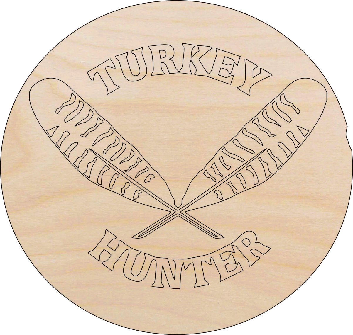 Turkey Hunt Wood Craft Shape - Laser Cut Baltic Birch Unfinished DIY Wood Art Supplies HNT18 - The Wood Shape Store