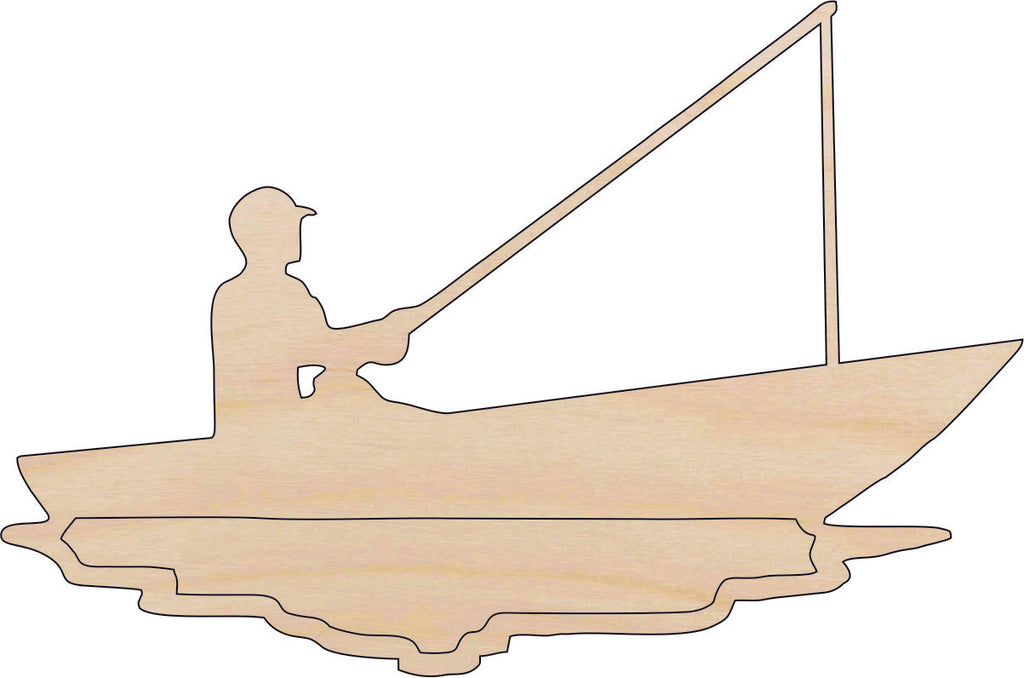 Sport Fishing - Laser Cut Out Unfinished Wood Craft Shape HNT3