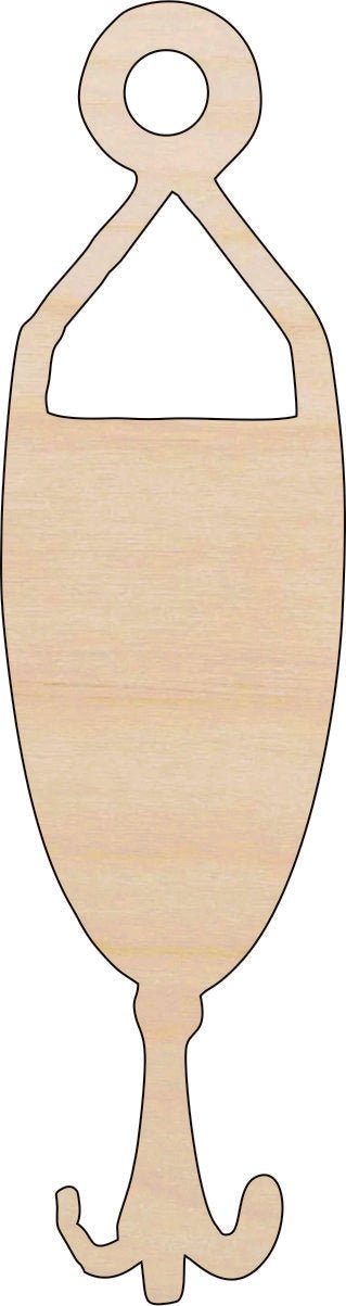 Fishing Hook Wood Craft Shape - Laser Cut Baltic Birch Unfinished DIY Wood Art Supplies HNT5 - The Wood Shape Store