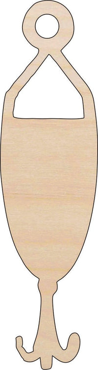 Fishing Hook Wood Craft Shape - Laser Cut Baltic Birch Unfinished DIY Wood Art Supplies HNT5 - The Wood Shape Store