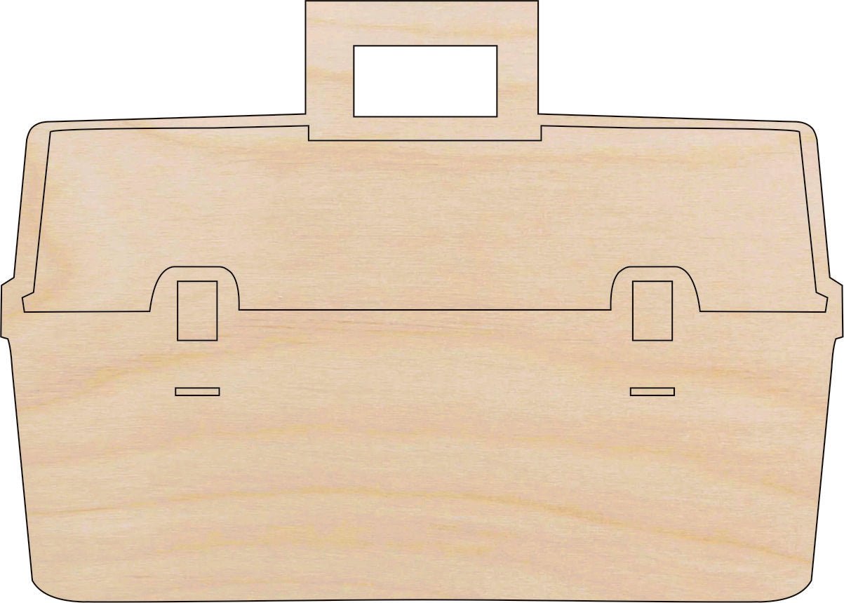 Tackle Box Wood Craft Shape - Laser Cut Baltic Birch Unfinished DIY Wood Art Supplies HNT8 - The Wood Shape Store