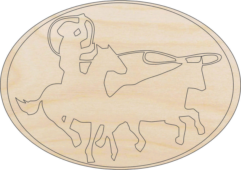 Bull Roping Cowboy - Laser Cut Wood Shape HRS11