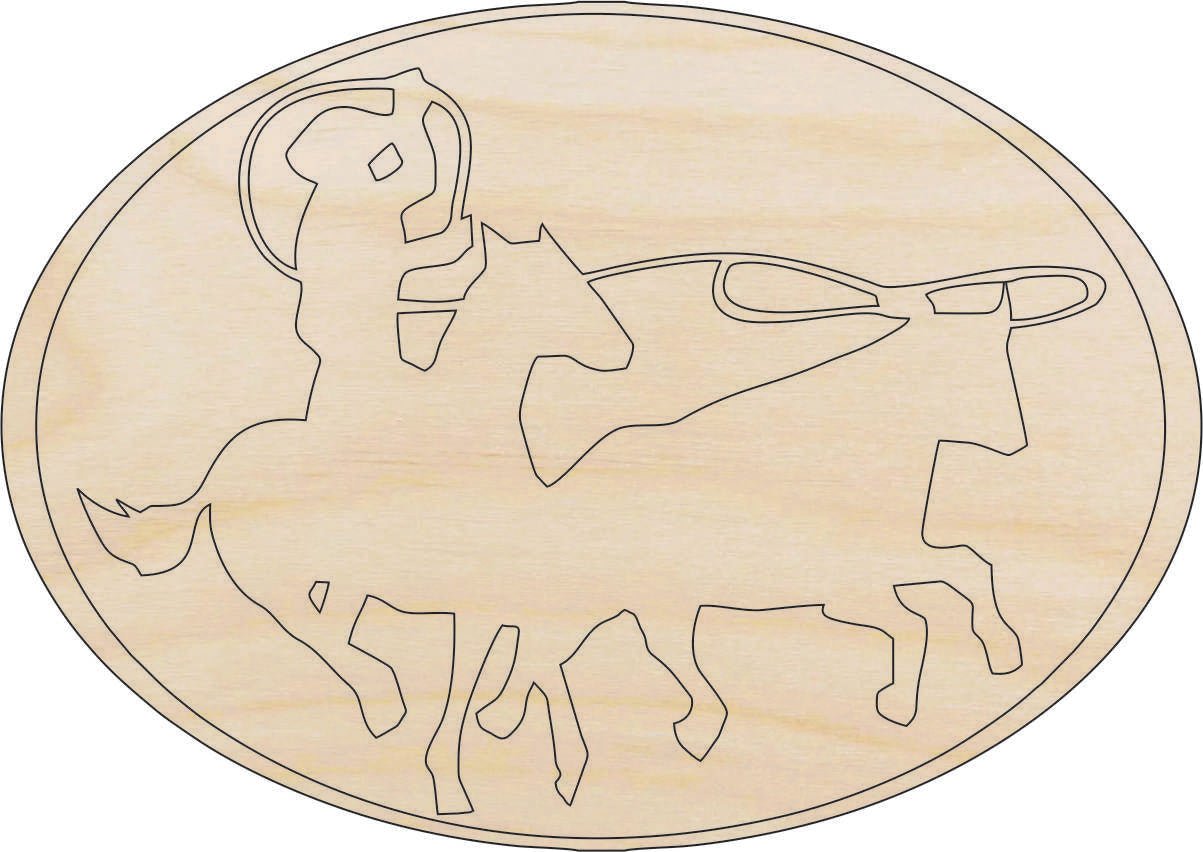 Cowboy Scene Wood Craft Shape - Laser Cut Baltic Birch Unfinished DIY Wood Art Supplies HRS11 - The Wood Shape Store