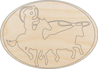 Cowboy Scene Wood Craft Shape - Laser Cut Baltic Birch Unfinished DIY Wood Art Supplies HRS11 - The Wood Shape Store