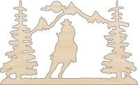 Cowboy Wood Craft Shape - Laser Cut Baltic Birch Unfinished DIY Wood Art Supplies HRS13 - The Wood Shape Store
