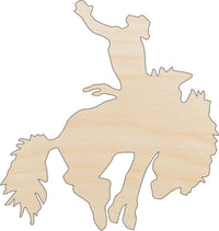 Cowboy Wood Craft Shape - Laser Cut Baltic Birch Unfinished DIY Wood Art Supplies HRS14 - The Wood Shape Store