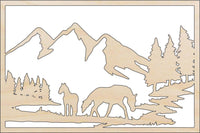 Horse Scene Wood Craft Shape - Laser Cut Baltic Birch Unfinished DIY Wood Art Supplies HRS22 - The Wood Shape Store