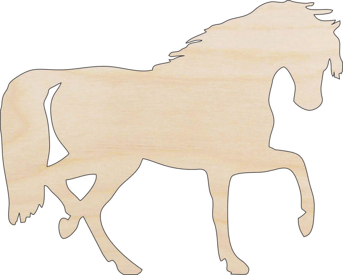 Horse Wood Craft Shape - Laser Cut Baltic Birch Unfinished DIY Wood Art Supplies HRS36 - The Wood Shape Store