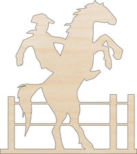 Cowboy Wood Craft Shape - Laser Cut Baltic Birch Unfinished DIY Wood Art Supplies HRS3 - The Wood Shape Store