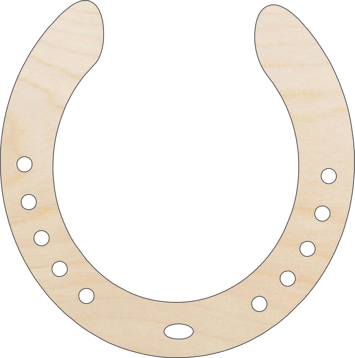 Horseshoe Wood Craft Shape - Laser Cut Baltic Birch Unfinished DIY Wood Art Supplies HRS45 - The Wood Shape Store
